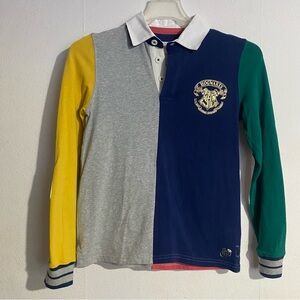 Mini Boden Harry Potter Colorblock Navy, Grey, Yellow, Green, & Salmon Polo: 12Y
